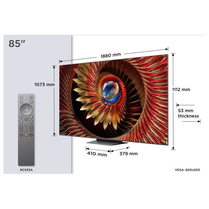 TCL 85C89K - TV QD-MiniLED 85 (215 cm) - 4K UHD 3840x2160 - 144 Hz - 5000 Nits - Google TV - 4xHDMI 2.1 - Son Bang & Olufsen TCL 85C89K - TV QD-MiniLED 85 (215 cm) - 4K UHD 3840x2160 - 144 Hz - 5000 Nits - Google TV - 4xHDMI 2.1 - Son Bang & Olufsen