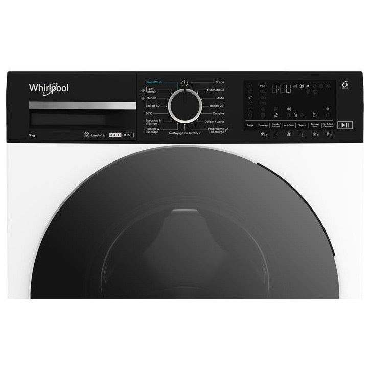 Lave-linge hublot pose libre WHIRLPOOL W0M99WADSFR - 9 kg - Induction - L60cm - 1400 trs/min - Autodose - Classe A-30% - Blanc Lave-linge hublot pose libre WHIRLPOOL W0M99WADSFR - 9 kg - Induction - L60cm - 1400 trs/min - Autodose - Classe A-30% - Blanc