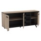 Buffet bas - Décor chene brossé et noir mat - Contemporain - WAYNE - L 160,7 cm Buffet bas - Décor chene brossé et noir mat - Contemporain - WAYNE - L 160,7 cm