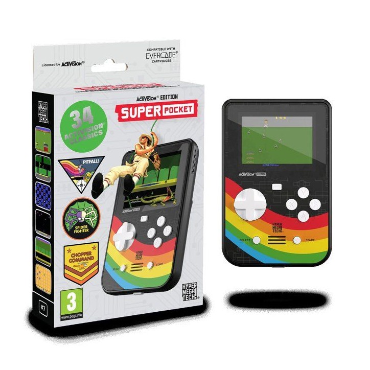 Console rétro portable - HyperMegaTech! - Super Pocket Activision - 34 jeux inclus - Classiques des années 80 - River Raid, H. Console rétro portable - HyperMegaTech! - Super Pocket Activision - 34 jeux inclus - Classiques des années 80 - River Raid, H.