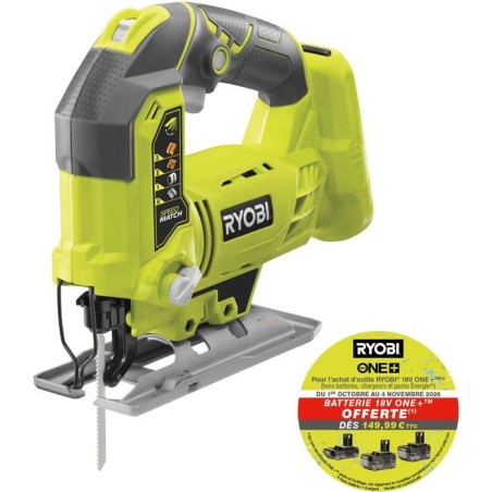 RYOBI Scie sauteuse 18V ONE+ bois métal PVC - sans batterie ni charge