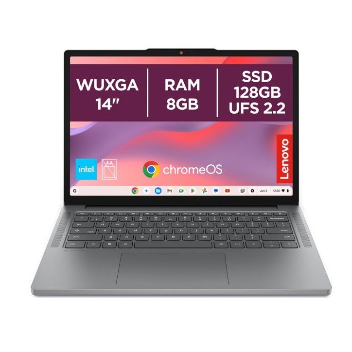 PC Portable LENOVO Chromebook 14ITN11 - ChromeOS - 14'' WUXGA - Core 3 N355 - RAM 8 Go - Stockage 128 Go - AZERTY PC Portable LENOVO Chromebook 14ITN11 - ChromeOS - 14'' WUXGA - Core 3 N355 - RAM 8 Go - Stockage 128 Go - AZERTY