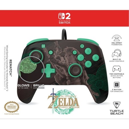 Manette de gaming Nintendo Switch 2 Rematch filaire - The Legend of Zelda