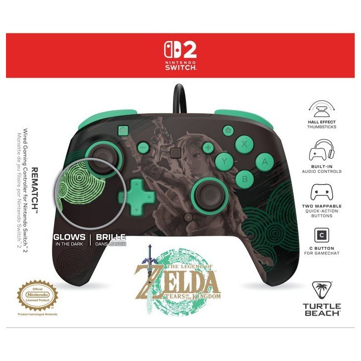 Manette de gaming Nintendo Switch 2 Rematch filaire - The Legend of Zelda
