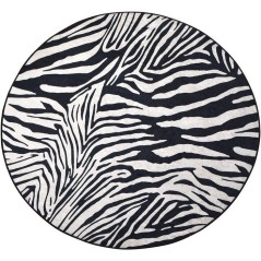 Tapis rond Ø 100 cm - polyester - Hauteur de poil : 4 mm - Poids : 70