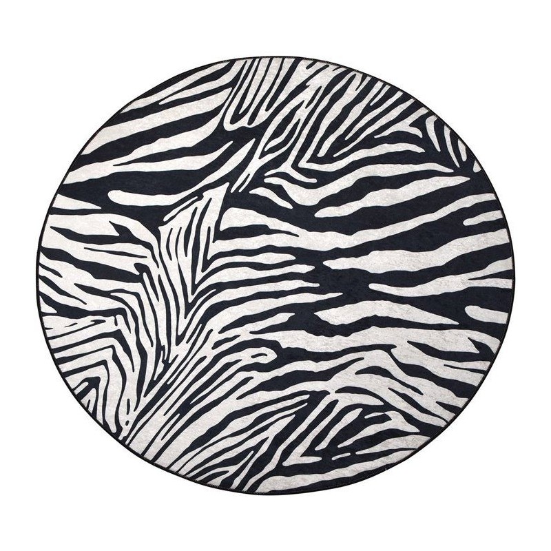 Tapis rond Ø 100 cm - polyester - Hauteur de poil : 4 mm - Poids : 70