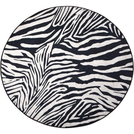 Tapis rond Ø 100 cm - polyester - Hauteur de poil : 4 mm - Poids : 70