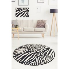 Tapis rond Ø 100 cm - polyester - Hauteur de poil : 4 mm - Poids : 70
