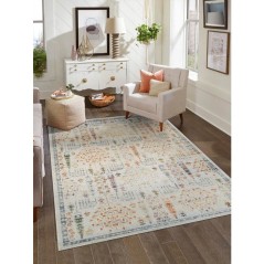 Tapis 120 x 180 cm - polypropylène/coton - Hauteur de poil : 6 mm - P