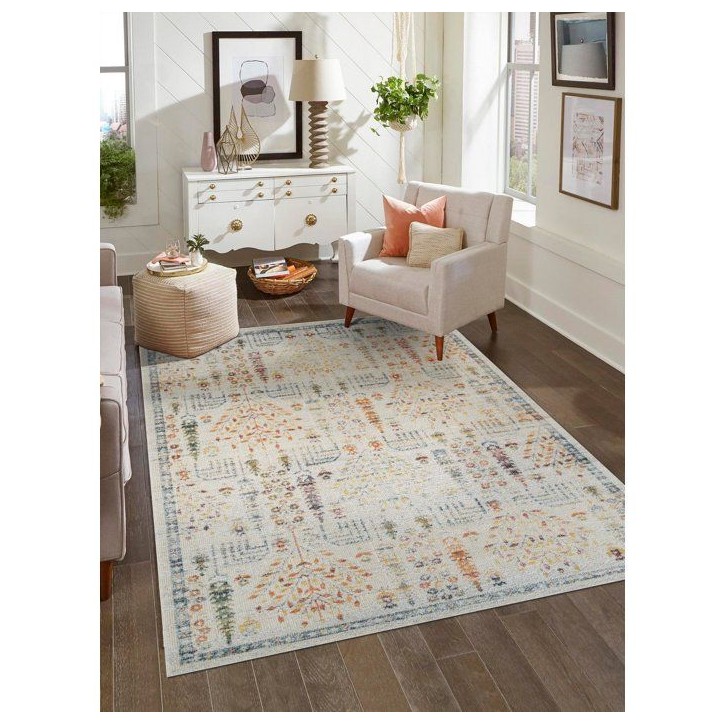 Tapis 120 x 180 cm - polypropylène/coton - Hauteur de poil : 6 mm - Poids : 1525 gr/m² - Non lavable en machine