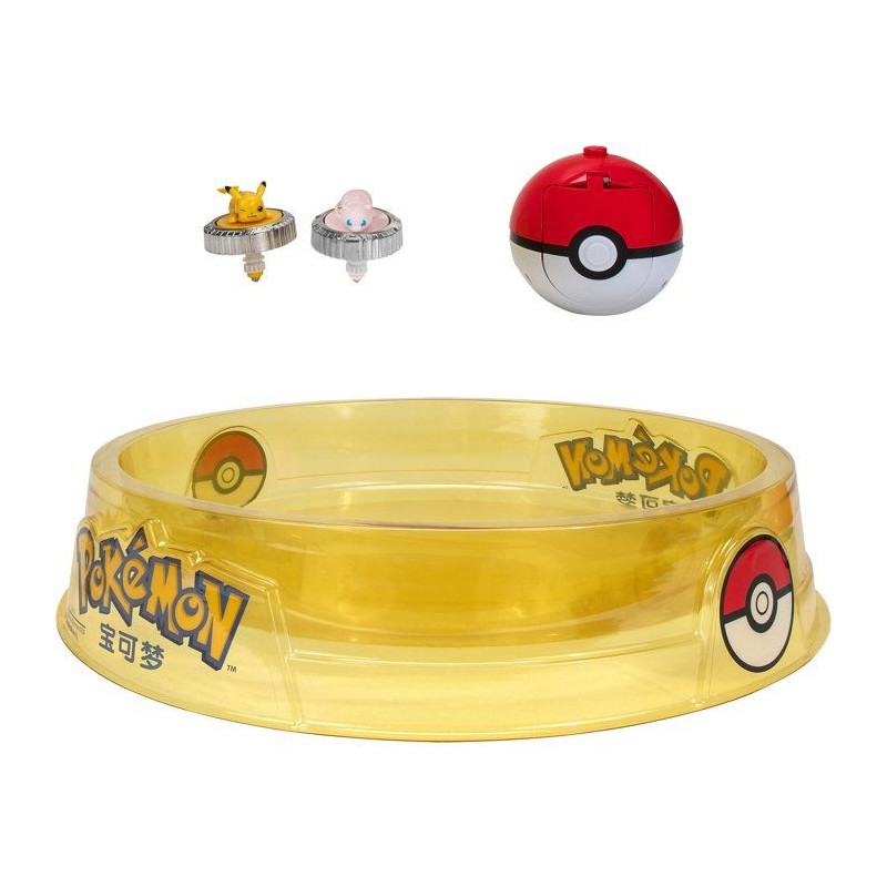 Arène de combat Pokémon - POKEMON - Pikachu et Mew - 2 toupies - 2 l