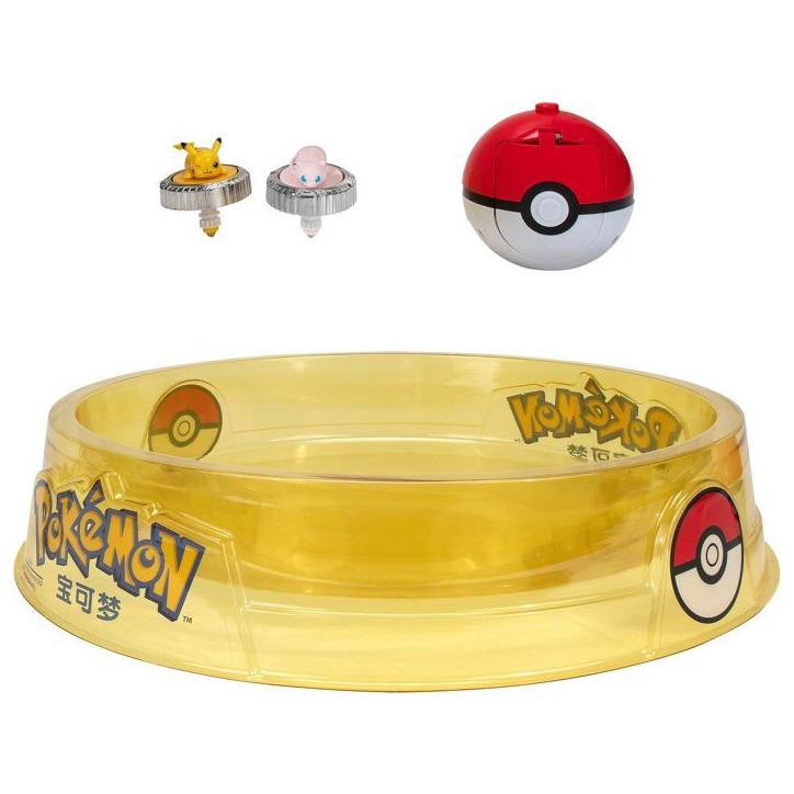 Arène de combat Pokémon - POKEMON - Pikachu et Mew - 2 toupies - 2 lanceurs