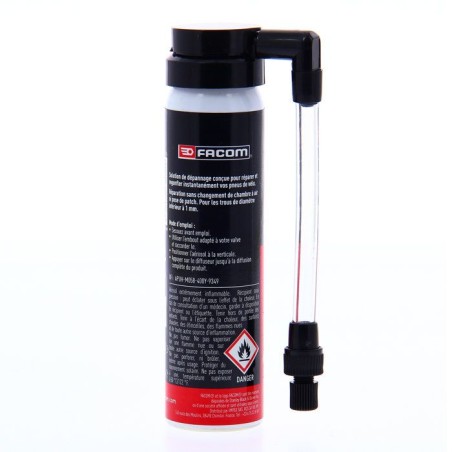 Répare-crevaison vélo - FACOM - 006092 - 75 ml - Répare et regonfle instantanément sans démontage