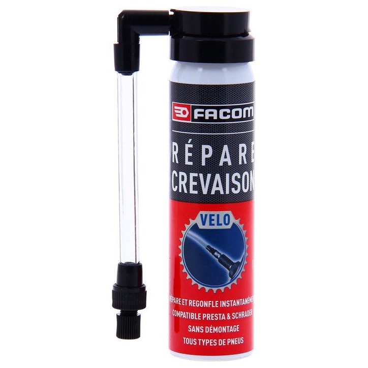 Répare-crevaison vélo - FACOM - 006092 - 75 ml - Répare et regonfle instantanément sans démontage Répare-crevaison vélo - FACOM - 006092 - 75 ml - Répare et regonfle instantanément sans démontage