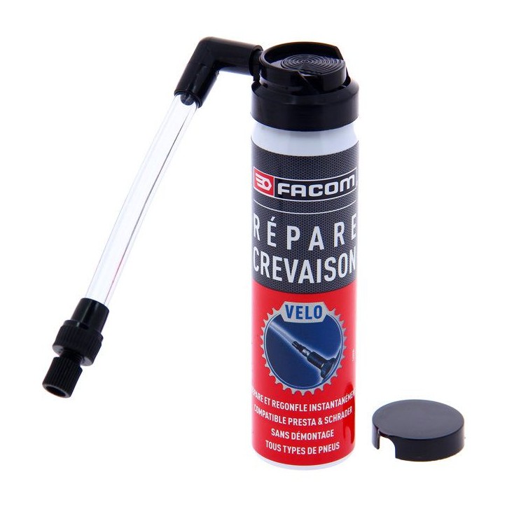 Répare-crevaison vélo - FACOM - 006092 - 75 ml - Répare et regonfle instantanément sans démontage Répare-crevaison vélo - FACOM - 006092 - 75 ml - Répare et regonfle instantanément sans démontage