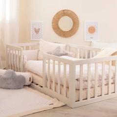 Lit Montessori au sol 70 x 140 cm - ROBA - Bodenbett - Stone Washed /