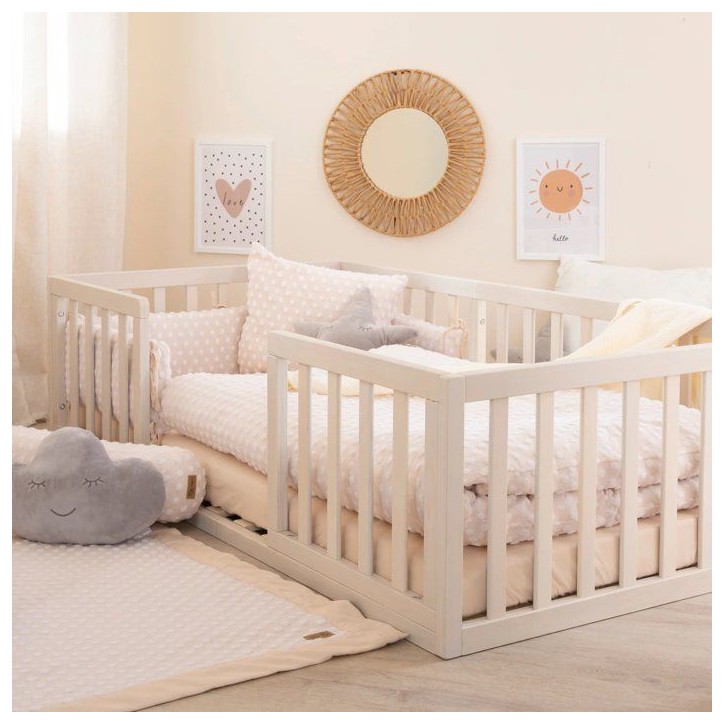 Lit Montessori au sol 70 x 140 cm - ROBA - Bodenbett - Stone Washed / Écru Lit Montessori au sol 70 x 140 cm - ROBA - Bodenbett - Stone Washed / Écru
