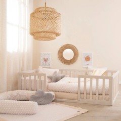 Lit Montessori au sol 70 x 140 cm - ROBA - Bodenbett - Stone Washed /