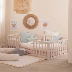 Lit Montessori au sol 70 x 140 cm - ROBA - Bodenbett - Stone Washed /