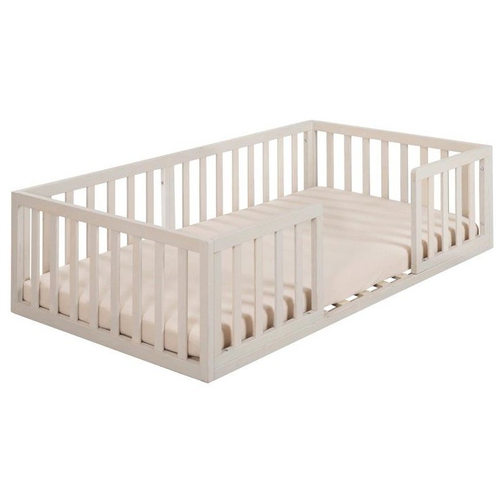 Lit Montessori au sol 70 x 140 cm - ROBA - Bodenbett - Stone Washed / Écru Lit Montessori au sol 70 x 140 cm - ROBA - Bodenbett - Stone Washed / Écru