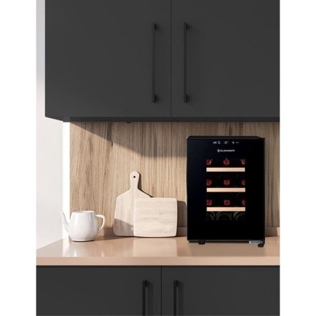 Cave à vin de service - CLIMADIFF - CUVEE12 - 12 bouteilles - Classe E - 34,5 x 46 x 48 cm - Noir