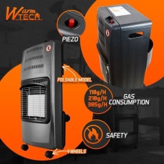 Chauffage au gaz - WARMTECH - WTCC4200-25 - 4200 W - Avec roues