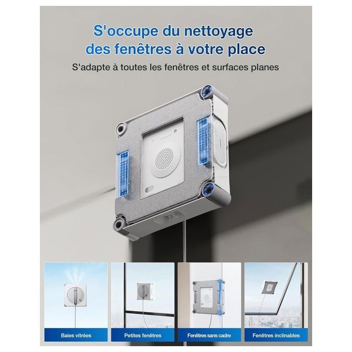 ECOVACS WINBOT W2S - Robot Nettoyage de vitres - Nettoyage Intelligent Bord à Bord avec Brosse TruEdge - Pulvérisateur d'eau 3