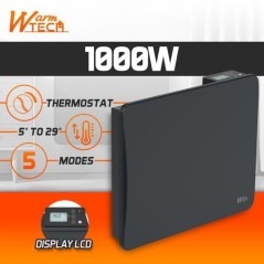 Radiateur fixe à inertie céramique - 1000 W - WARMTECH - WTZEUS10-N - Horizontal - Noir