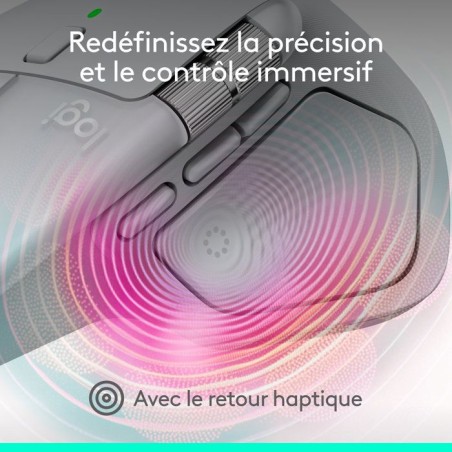 Souris sans fil - Logitech - MX Master 4 - Ergonomique - Gris clair