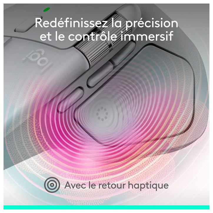 Souris sans fil - Logitech - MX Master 4 - Ergonomique - Gris clair