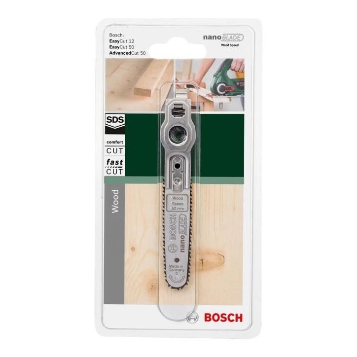 Lame NANOBLADE WOOD SPEED 50 pour EasyCut 12, EasyCut 50, Advanced Cut 50 de BOSCH Lame NANOBLADE WOOD SPEED 50 pour EasyCut 12, EasyCut 50, Advanced Cut 50 de BOSCH