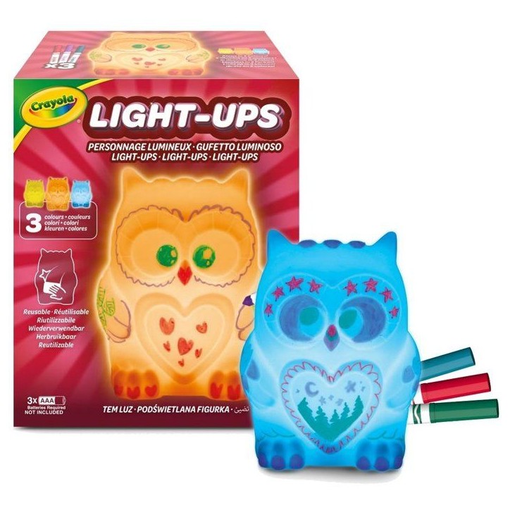 Activité lumineuse créative - CRAYOLA - Light-Ups Chouette - Recolorable - Effets lumineux Activité lumineuse créative - CRAYOLA - Light-Ups Chouette - Recolorable - Effets lumineux