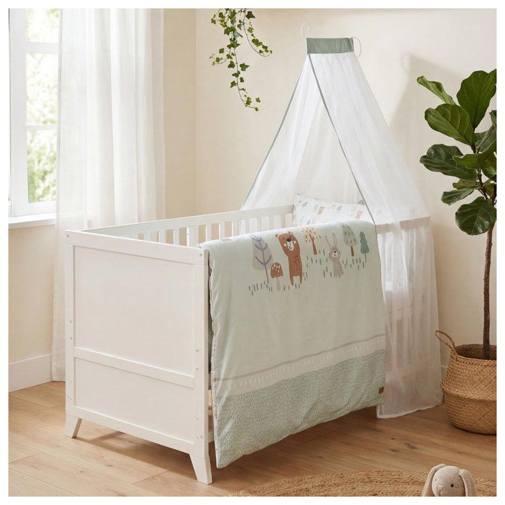 Lit combiné évolutif 70 x 140 cm - ROBA - Woodland Buddies - Blanc - Matelas et textile inclus Lit combiné évolutif 70 x 140 cm - ROBA - Woodland Buddies - Blanc - Matelas et textile inclus