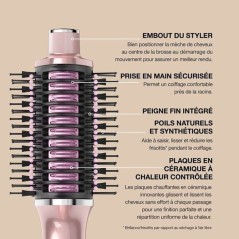Brosse soufflante - SHARK - Glossi 2-en-1 HT302EUPK - Rose Poudré - 1