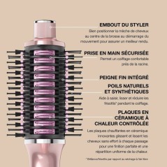 Brosse soufflante - SHARK - Glossi 2-en-1 HT302EUPK - Rose Poudré - 1