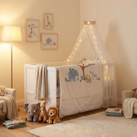 Lit combiné évolutif 70 x 140 cm - ROBA - Savanna Friends - Blanc -