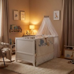 Lit combiné évolutif 70 x 140 cm - ROBA - Savanna Friends - Blanc -
