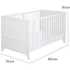 Lit combiné évolutif 70 x 140 cm - ROBA - Savanna Friends - Blanc -