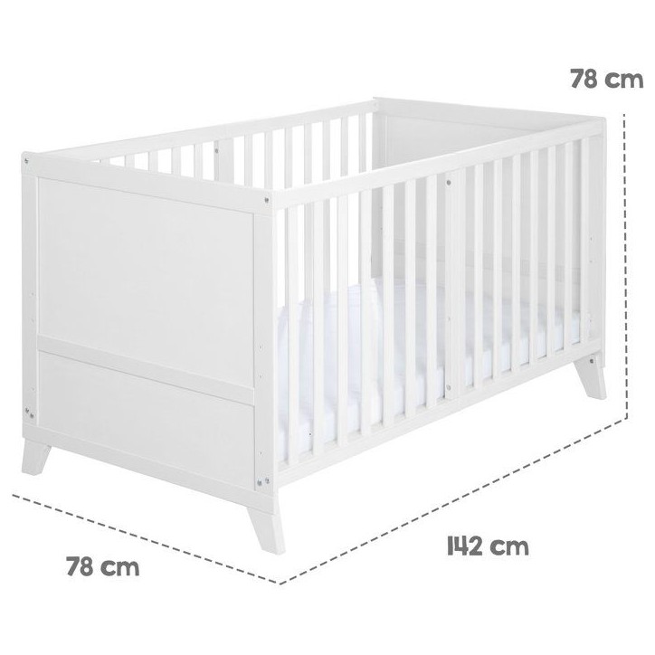 Lit combiné évolutif 70 x 140 cm - ROBA - Savanna Friends - Blanc - Matelas et textile inclus Lit combiné évolutif 70 x 140 cm - ROBA - Savanna Friends - Blanc - Matelas et textile inclus