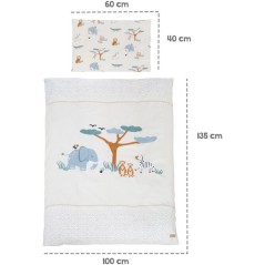 Lit combiné évolutif 70 x 140 cm - ROBA - Savanna Friends - Blanc -