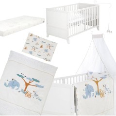 Lit combiné évolutif 70 x 140 cm - ROBA - Savanna Friends - Blanc -