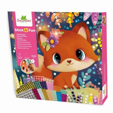 Activité mosaïques - SYCOMORE - Stick'n Fun Les Animaux Doux - 5 tab