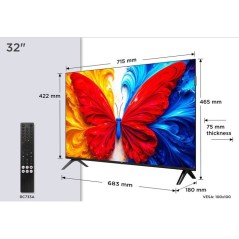TCL 3S25L - TV QLED 32" (81 cm) - Full HD 1920x1080 - HDR10 - Android