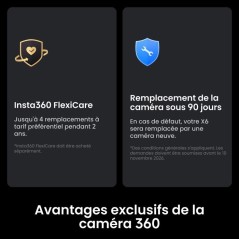 Caméra 360° - INSTA360 - X6 Standard Bundle Midnight Black - Vidéo