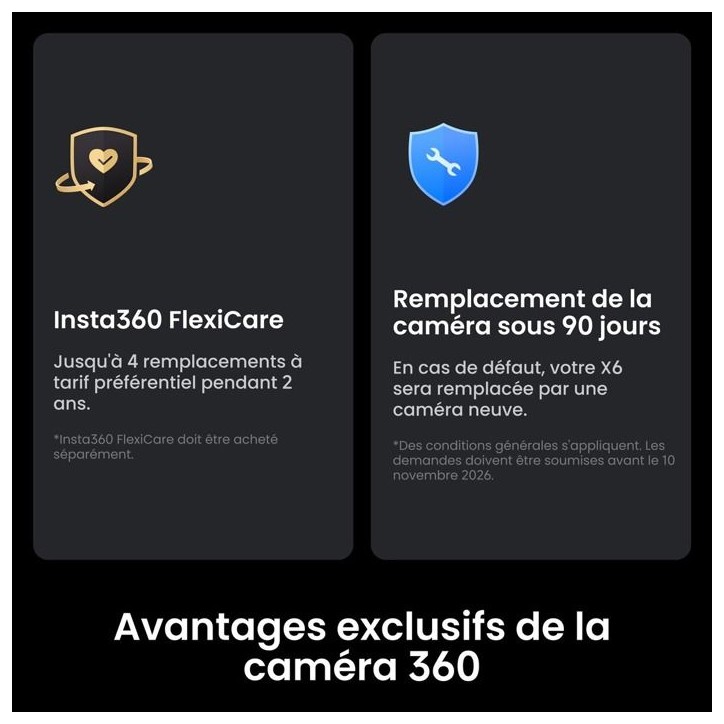 Caméra 360° - INSTA360 - X6 Standard Bundle Midnight Black - Vidéo 360° - Stabilisation avancée - Noir Caméra 360° - INSTA360 - X6 Standard Bundle Midnight Black - Vidéo 360° - Stabilisation avancée - Noir