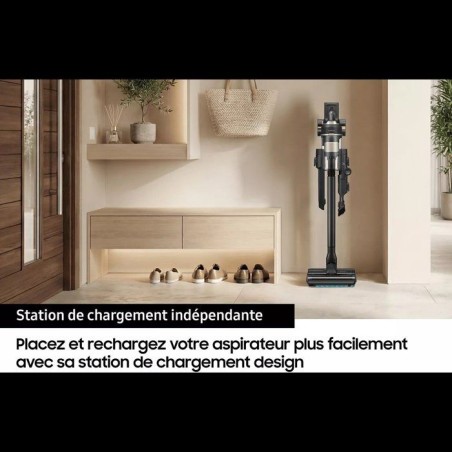 SAMSUNG Jet 95S Complete VS70H28HFC/WD - Aspirateur Balai sans fil - 280 AW - Autonomie 60 min - Station de charge Jet