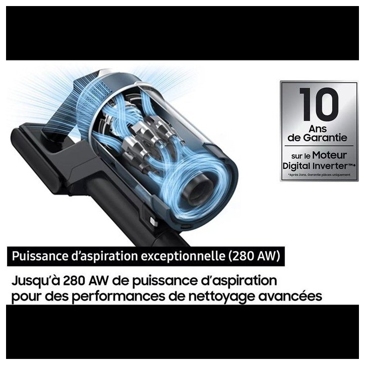 SAMSUNG Jet 95S Complete VS70H28HFC/WD - Aspirateur Balai sans fil - 280 AW - Autonomie 60 min - Station de charge Jet