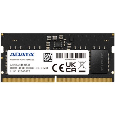 Mémoire portable - ADATA - STANDARD - 8 Go DDR5 - SO-DIMM - 4800 MHz