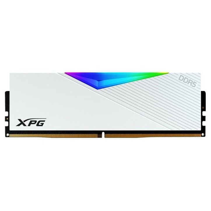 Barrette mémoire PC - ADATA - LANCER RGB - 16 Go DDR5 - U-DIMM - 6000 MHz CL40 Blanc Barrette mémoire PC - ADATA - LANCER RGB - 16 Go DDR5 - U-DIMM - 6000 MHz CL40 Blanc