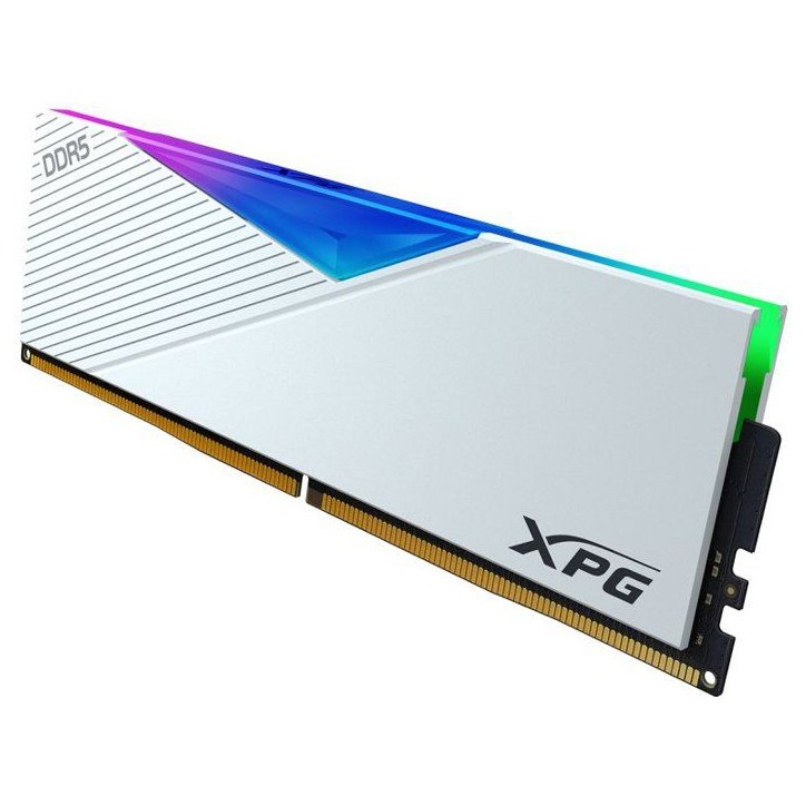 Barrette mémoire PC - ADATA - LANCER RGB - 16 Go DDR5 - U-DIMM - 6000 MHz CL40 Blanc Barrette mémoire PC - ADATA - LANCER RGB - 16 Go DDR5 - U-DIMM - 6000 MHz CL40 Blanc
